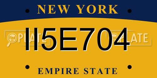 II5E704 New York License Plate