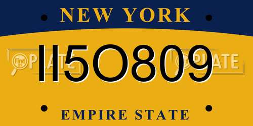 II5O809 New York License Plate