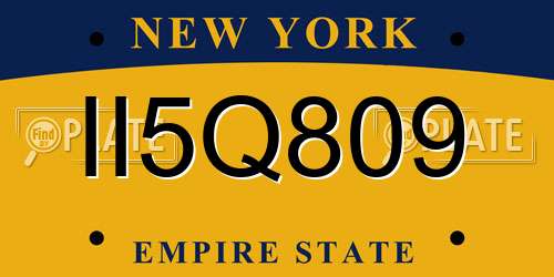 II5Q809 New York License Plate