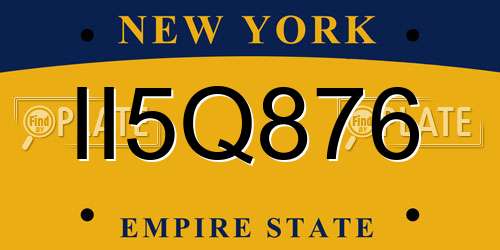II5Q876 New York License Plate