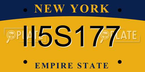 II5S177 New York License Plate