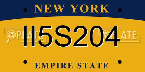 II5S204 New York License Plate