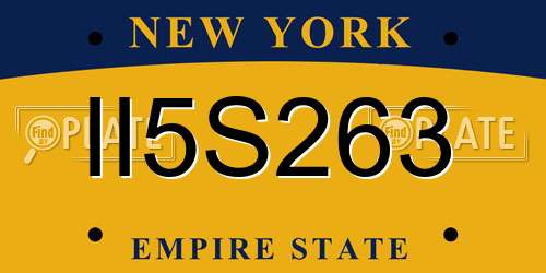 II5S263 New York License Plate