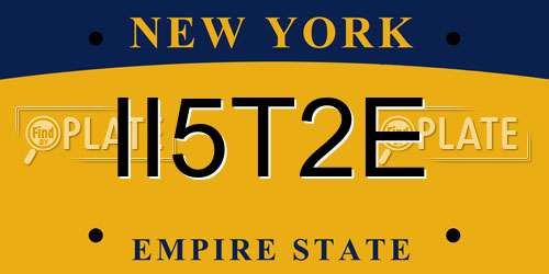 II5T2E New York License Plate