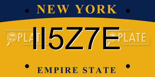 II5Z7E New York License Plate