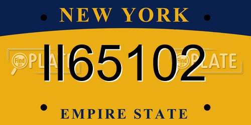 II65102 New York License Plate