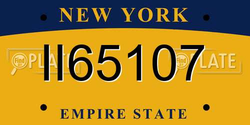 II65107 New York License Plate