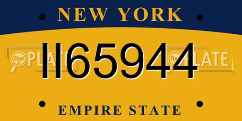 II65944 New York License Plate