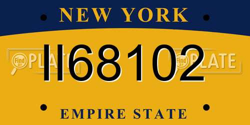 II68102 New York License Plate