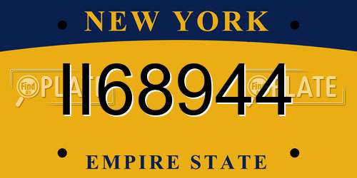 II68944 New York License Plate