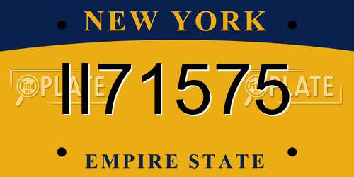 II71575 New York License Plate