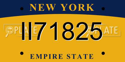 II71825 New York License Plate