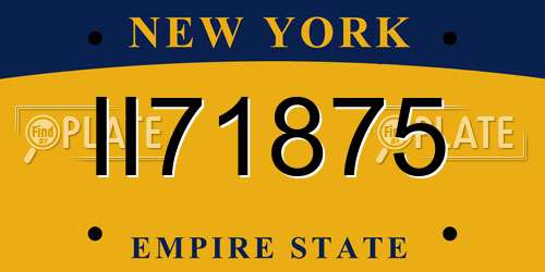 II71875 New York License Plate