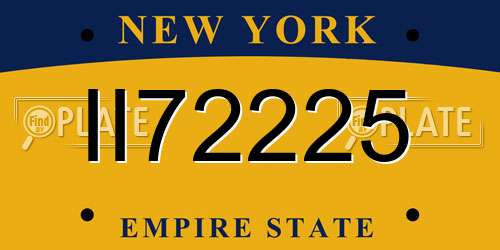 II72225 New York License Plate