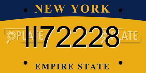 II72228 New York License Plate
