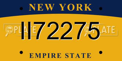 II72275 New York License Plate