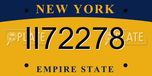 II72278 New York License Plate