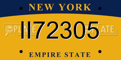 II72305 New York License Plate