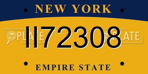 II72308 New York License Plate