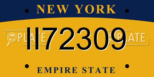 II72309 New York License Plate