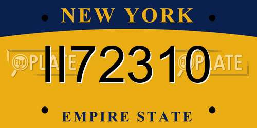 II72310 New York License Plate