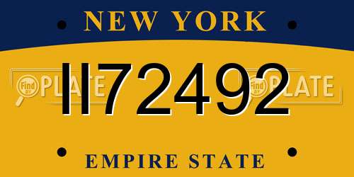 II72492 New York License Plate