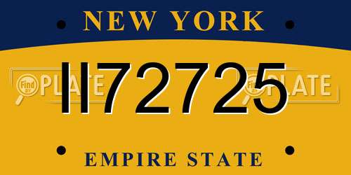 II72725 New York License Plate