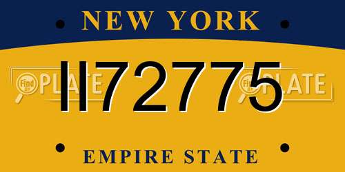 II72775 New York License Plate