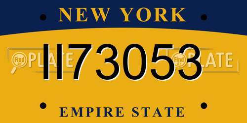 II73053 New York License Plate