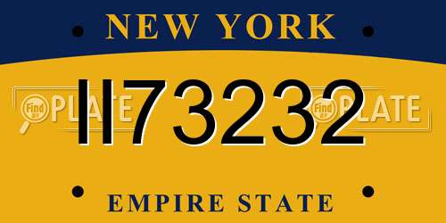 II73232 New York License Plate