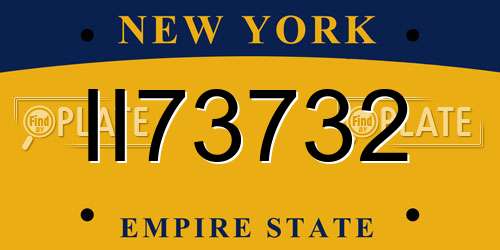 II73732 New York License Plate