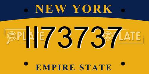 II73737 New York License Plate
