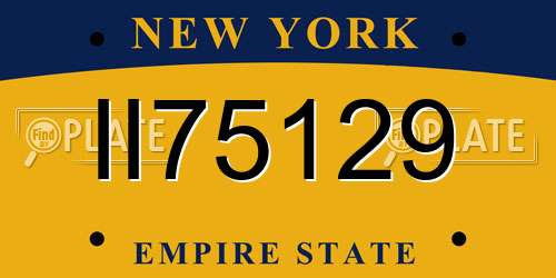 II75129 New York License Plate