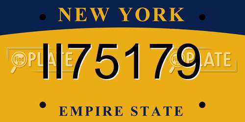 II75179 New York License Plate