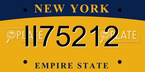 II75212 New York License Plate