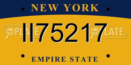 II75217 New York License Plate