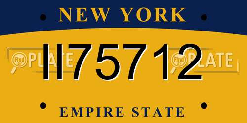 II75712 New York License Plate