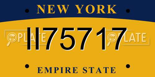 II75717 New York License Plate