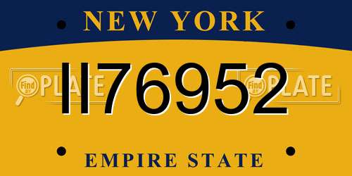 II76952 New York License Plate