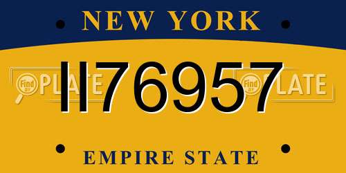 II76957 New York License Plate