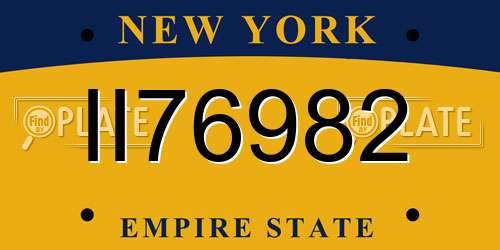II76982 New York License Plate