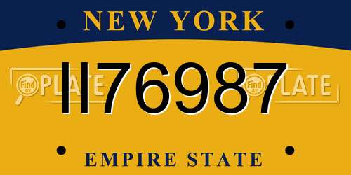 II76987 New York License Plate