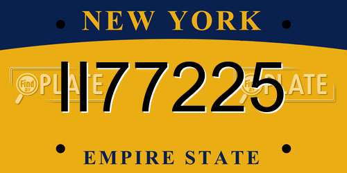 II77225 New York License Plate