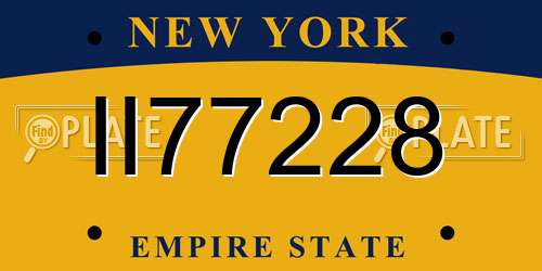 II77228 New York License Plate