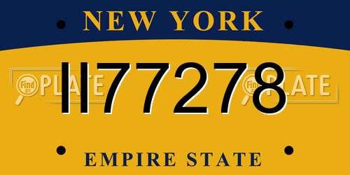 II77278 New York License Plate
