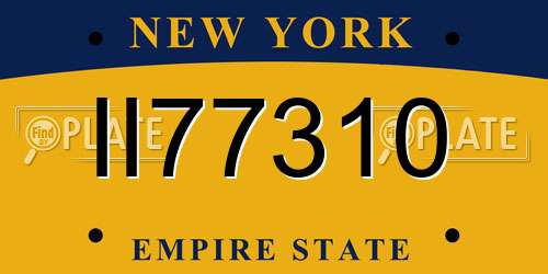 II77310 New York License Plate