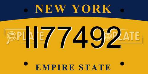 II77492 New York License Plate