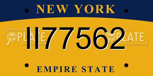 II77562 New York License Plate