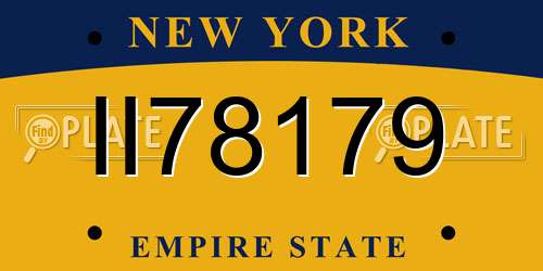 II78179 New York License Plate