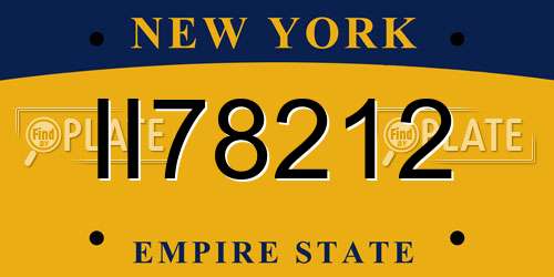 II78212 New York License Plate